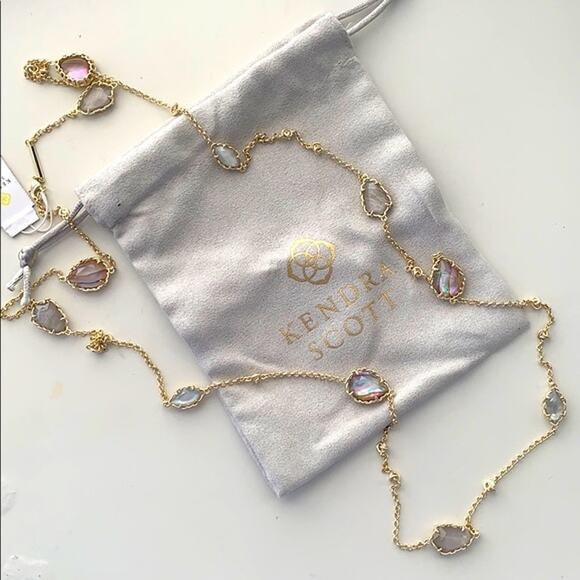 Kendra Scott Gwyneth Gold Strand Necklace NWT - Picture 9 of 16